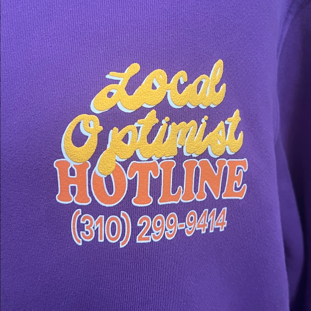 Madhappy Local Optimist Hotline Purple Hoodie - Picture 2 of 11